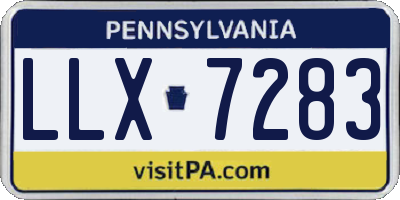 PA license plate LLX7283