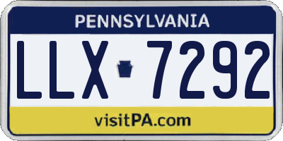 PA license plate LLX7292