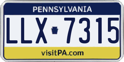 PA license plate LLX7315