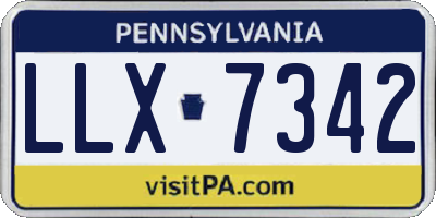 PA license plate LLX7342