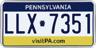 PA license plate LLX7351