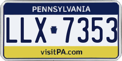 PA license plate LLX7353