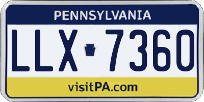 PA license plate LLX7360