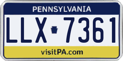 PA license plate LLX7361
