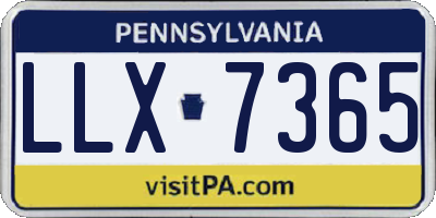 PA license plate LLX7365