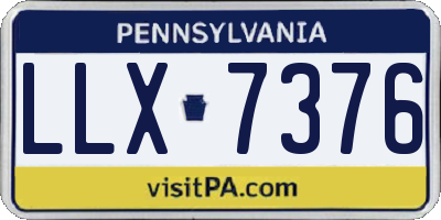 PA license plate LLX7376