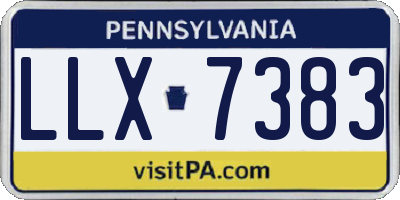 PA license plate LLX7383