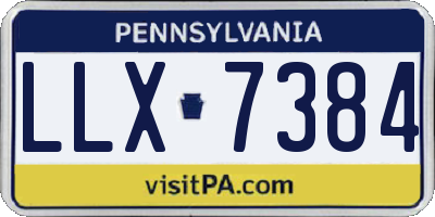 PA license plate LLX7384