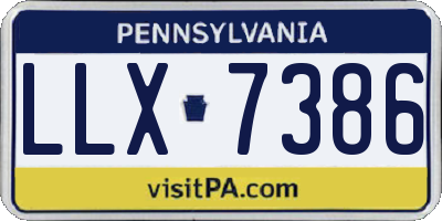 PA license plate LLX7386