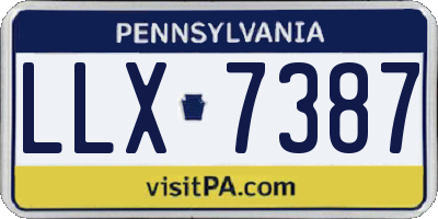 PA license plate LLX7387