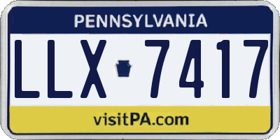 PA license plate LLX7417