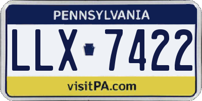 PA license plate LLX7422