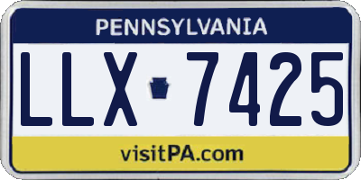 PA license plate LLX7425