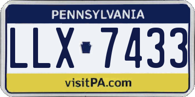 PA license plate LLX7433