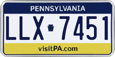 PA license plate LLX7451