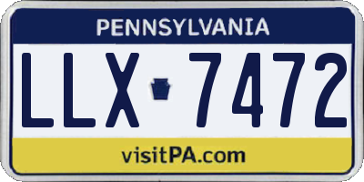 PA license plate LLX7472