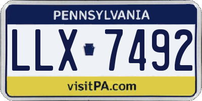 PA license plate LLX7492