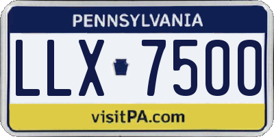 PA license plate LLX7500