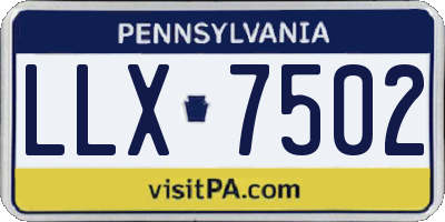 PA license plate LLX7502