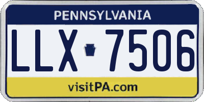 PA license plate LLX7506