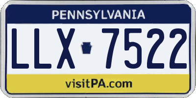 PA license plate LLX7522