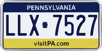 PA license plate LLX7527
