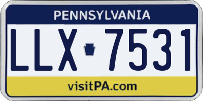 PA license plate LLX7531