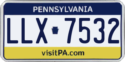 PA license plate LLX7532
