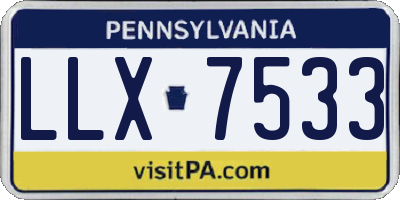 PA license plate LLX7533