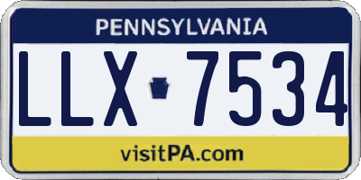 PA license plate LLX7534