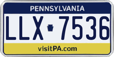 PA license plate LLX7536