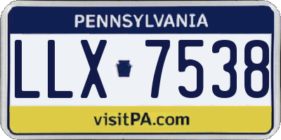PA license plate LLX7538