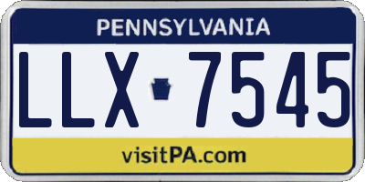 PA license plate LLX7545
