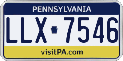 PA license plate LLX7546