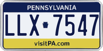 PA license plate LLX7547