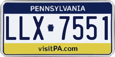 PA license plate LLX7551