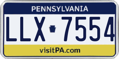PA license plate LLX7554
