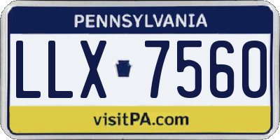 PA license plate LLX7560