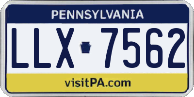 PA license plate LLX7562