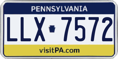 PA license plate LLX7572