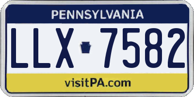 PA license plate LLX7582