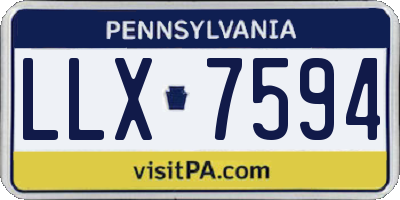PA license plate LLX7594