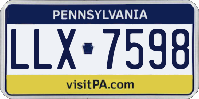 PA license plate LLX7598