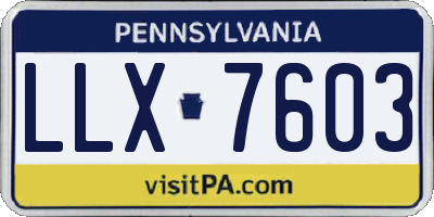 PA license plate LLX7603