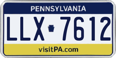 PA license plate LLX7612