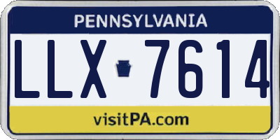 PA license plate LLX7614