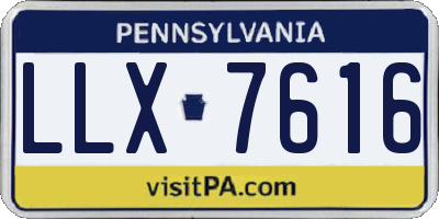 PA license plate LLX7616
