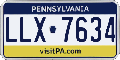 PA license plate LLX7634
