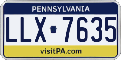 PA license plate LLX7635