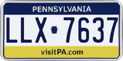 PA license plate LLX7637